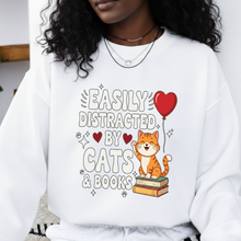 Easily Distracted by Cats & Books PNG/SVG | Cat Lover Reader T-Shirt