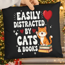Easily Distracted by Cats & Books PNG/SVG | Cat Lover Reader T-Shirt