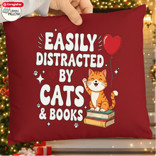 Easily Distracted by Cats & Books PNG/SVG | Cat Lover Reader T-Shirt