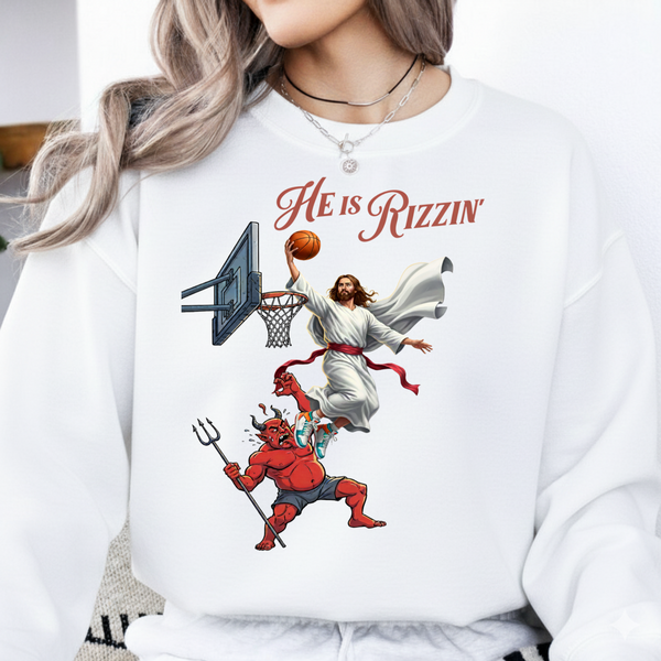 He Is Rizzin SVG PNG, Funny Jesus Basketball Meme Design