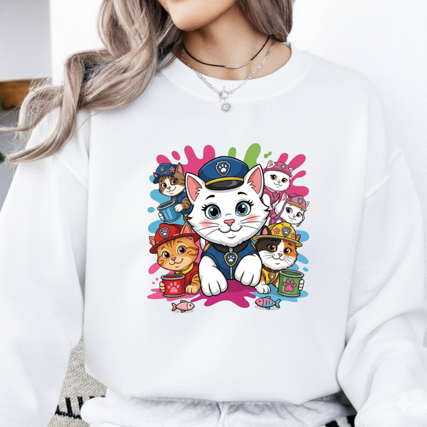 Cartoon Police Cat PNG SVG, Kids Birthday Shirt Design