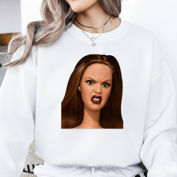 Angry Woman Face PNG SVG – Funny Reaction Meme Sticker Design