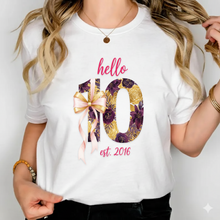 Hello Ten SVG PNG – 10th Birthday Girl Bow Pink Design